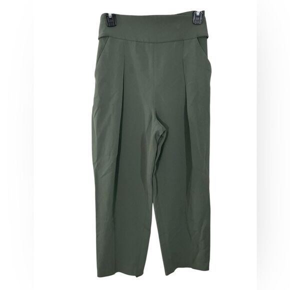 Aritzia Wilfred Feuille High Waisted Tie Front Pants Green Size 2 - Picture 3 of 10
